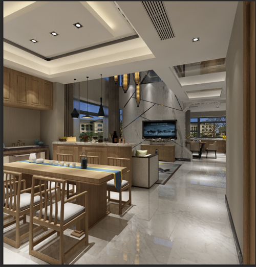 现代前卫风格室内K1体育·(中国)官方网站-金色家园三居123平米-厨餐厅